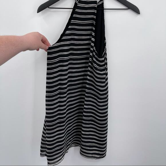 A.L.C 100% Silk Black Stripe Halter Dress - Picture 6 of 7